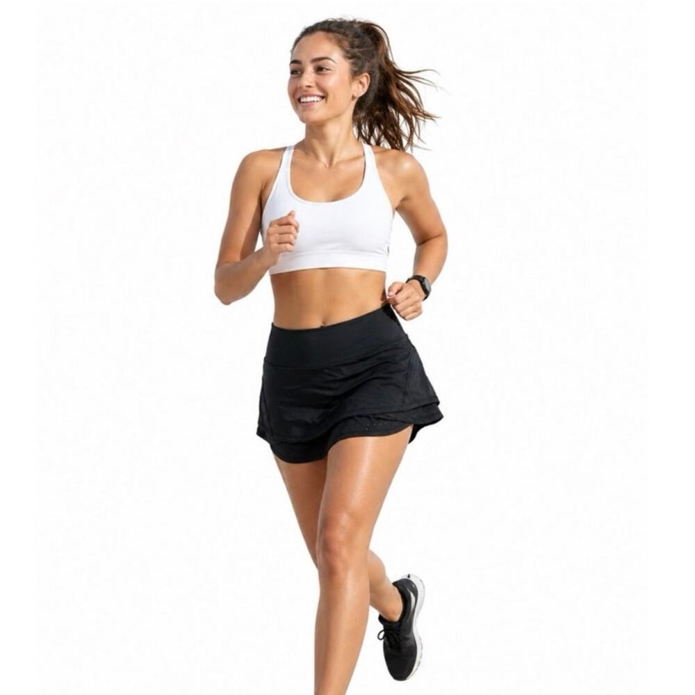 Athleta Stealth Trucool Athletic tennis golf pickleball Skort Skirt Black Medium